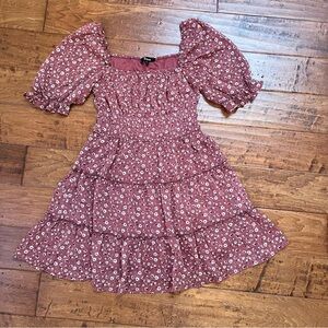 Trixxi Burgundy Floral Dress Mini Size Large